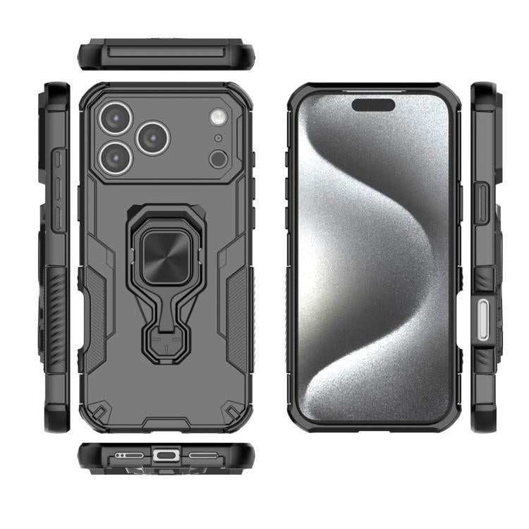 For iPhone 17 Pro Max Metal Kickstand TPU Hybrid PC Phone Case