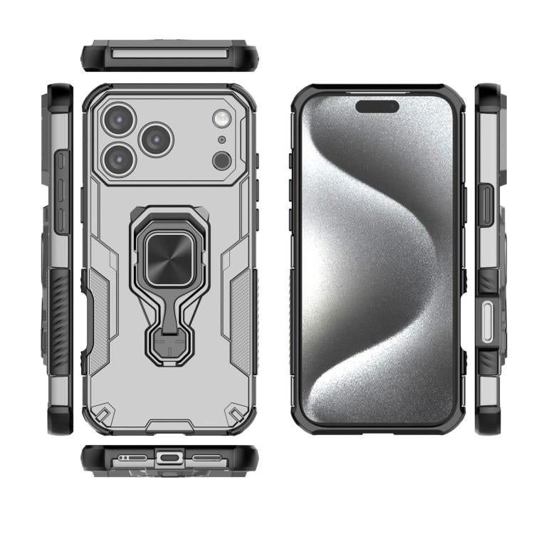 For iPhone 17 Pro Max Metal Kickstand TPU Hybrid PC Phone Case