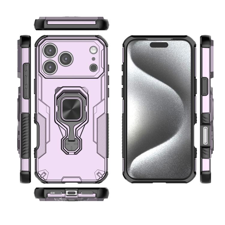 For iPhone 17 Pro Max Metal Kickstand TPU Hybrid PC Phone Case