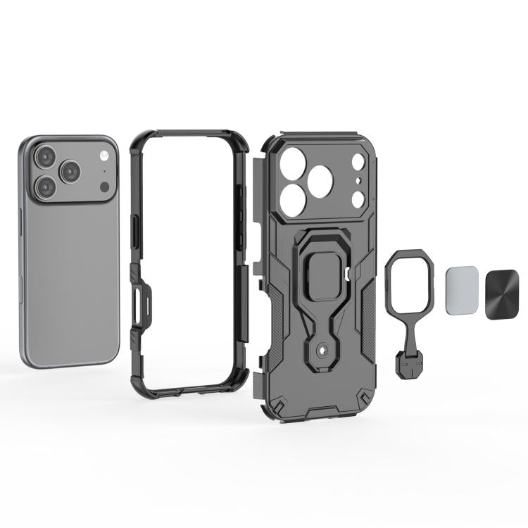 For iPhone 17 Pro Metal Kickstand TPU Hybrid PC Phone Case