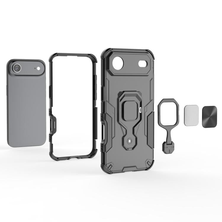 For iPhone Air Metal Kickstand TPU Hybrid PC Phone Case