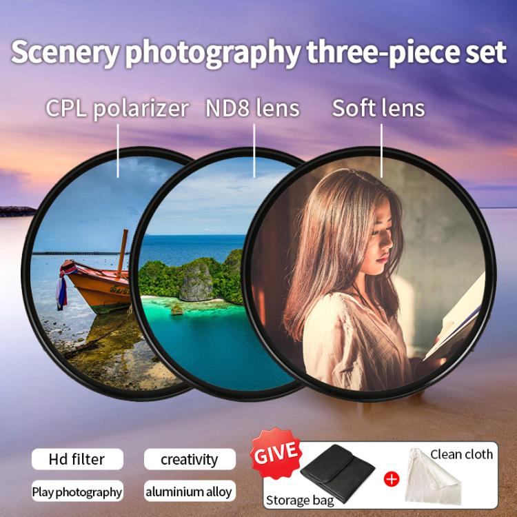 For Xiaomi 15 Ultra JSR Phone Lens Filter Kit, Filter:CPL+ND8+Mist Filter