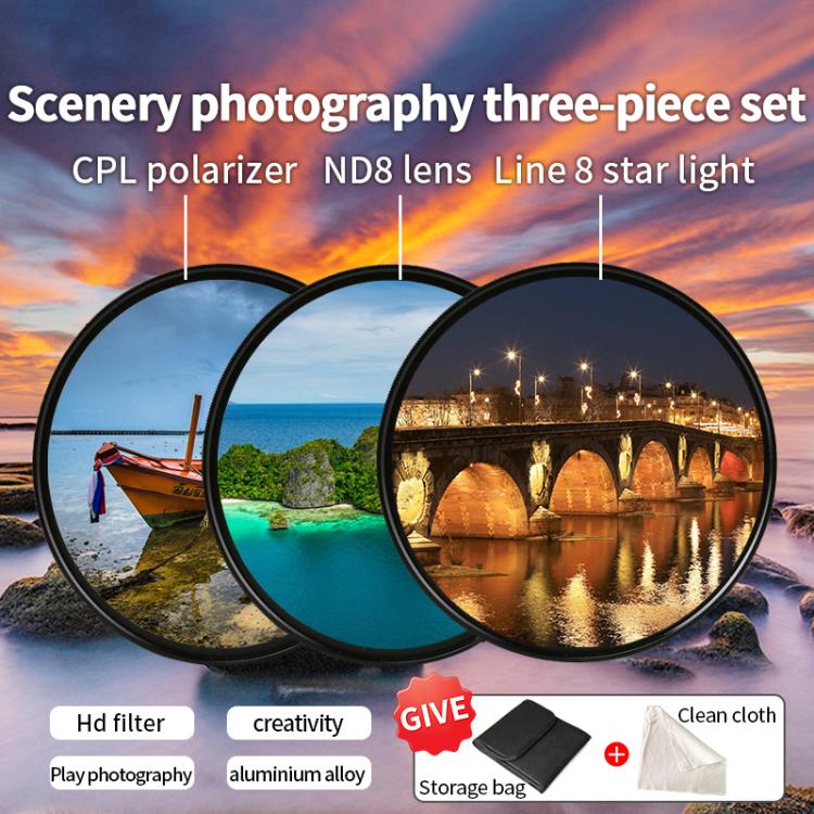 For Xiaomi 15 Ultra JSR Phone Lens Filter Kit, Filter:CPL+ND8+Star