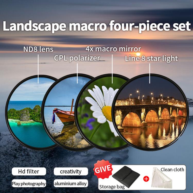 For Xiaomi 15 Ultra JSR Phone Lens Filter Kit, Filter:ND8+CPL+Macro+Star
