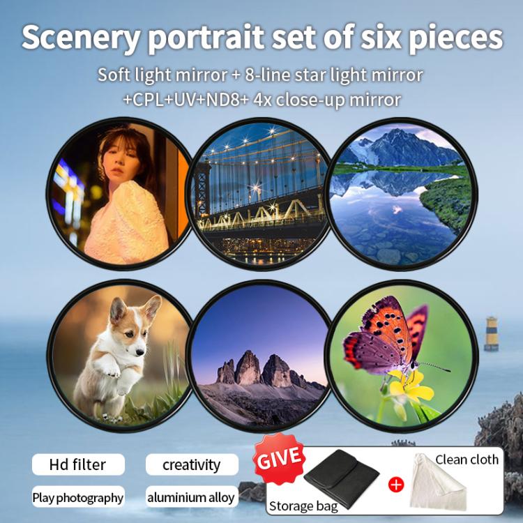 For Xiaomi 15 Ultra JSR Phone Lens Filter Kit, Filter:6 in 1 Landscape Portrait