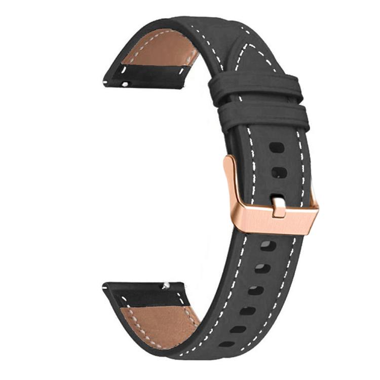 20mm Rose Gold Buckle Leather Watch Band