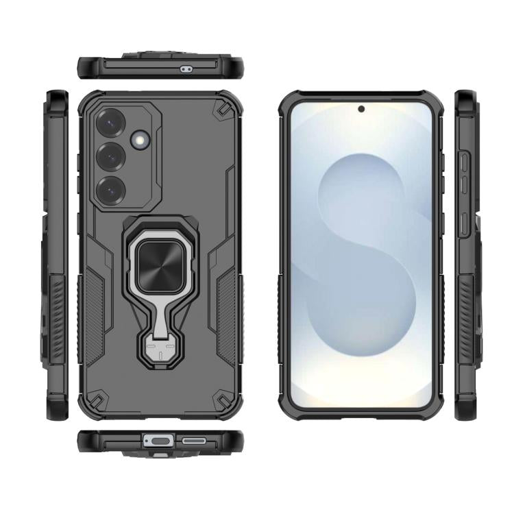 For Samsung Galaxy S25 5G Metal Kickstand TPU Hybrid PC Phone Case