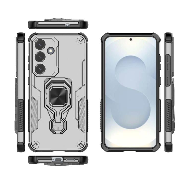 For Samsung Galaxy S25 5G Metal Kickstand TPU Hybrid PC Phone Case