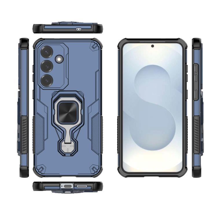 For Samsung Galaxy S25 5G Metal Kickstand TPU Hybrid PC Phone Case