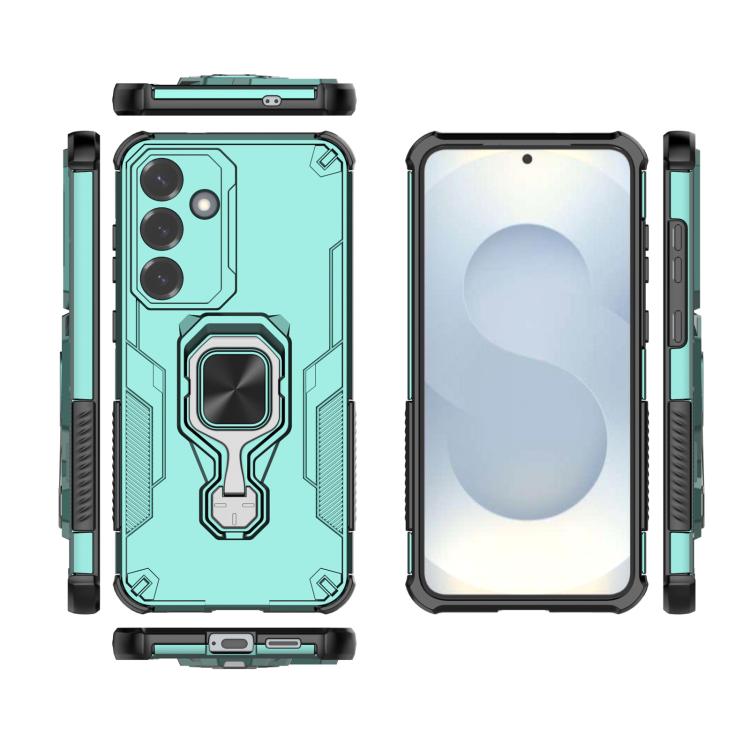 For Samsung Galaxy S25 5G Metal Kickstand TPU Hybrid PC Phone Case