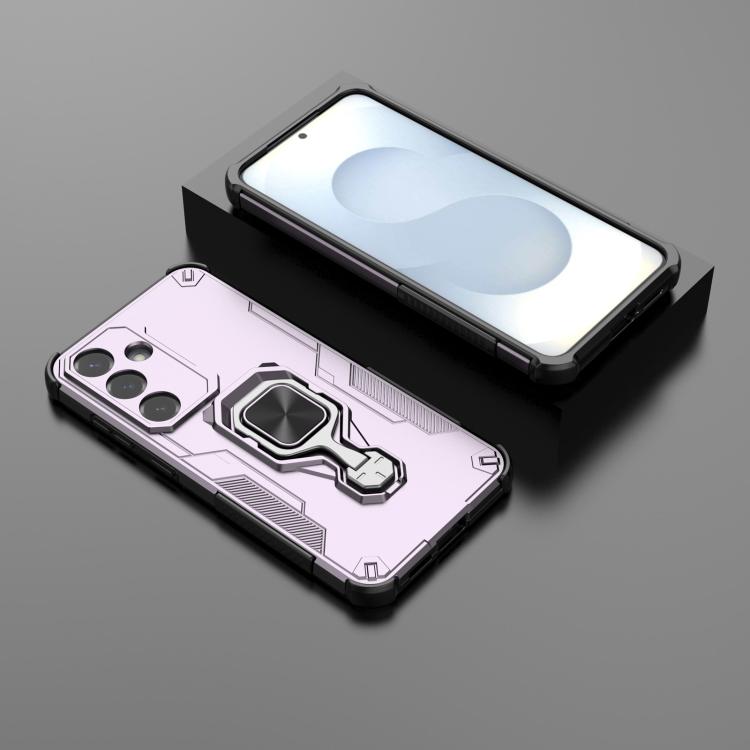 For Samsung Galaxy S25 5G Metal Kickstand TPU Hybrid PC Phone Case
