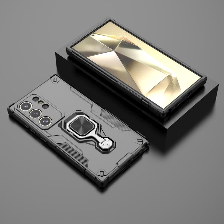 For Samsung Galaxy S24 Ultra 5G Metal Kickstand TPU Hybrid PC Phone Case