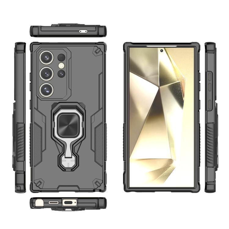 For Samsung Galaxy S24 Ultra 5G Metal Kickstand TPU Hybrid PC Phone Case