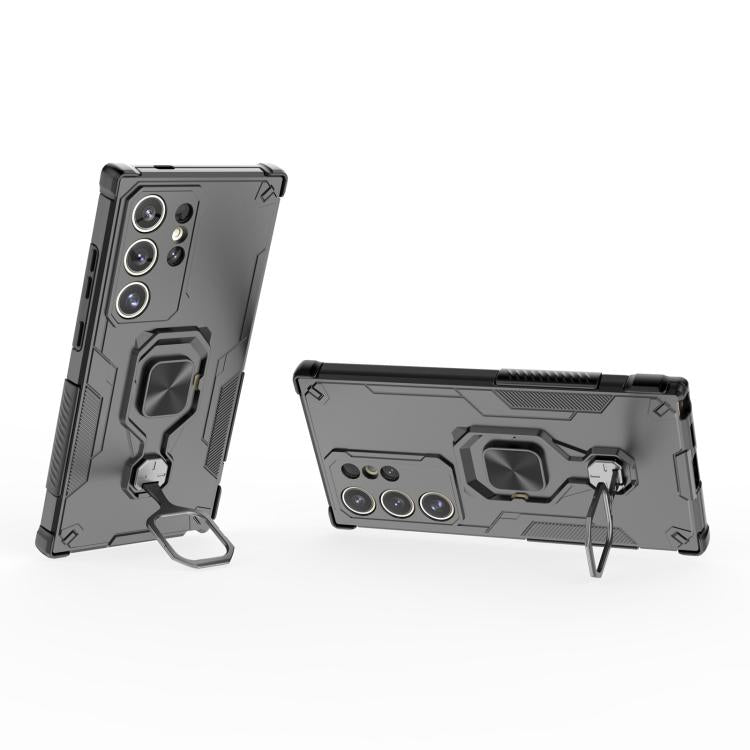 For Samsung Galaxy S24 Ultra 5G Metal Kickstand TPU Hybrid PC Phone Case