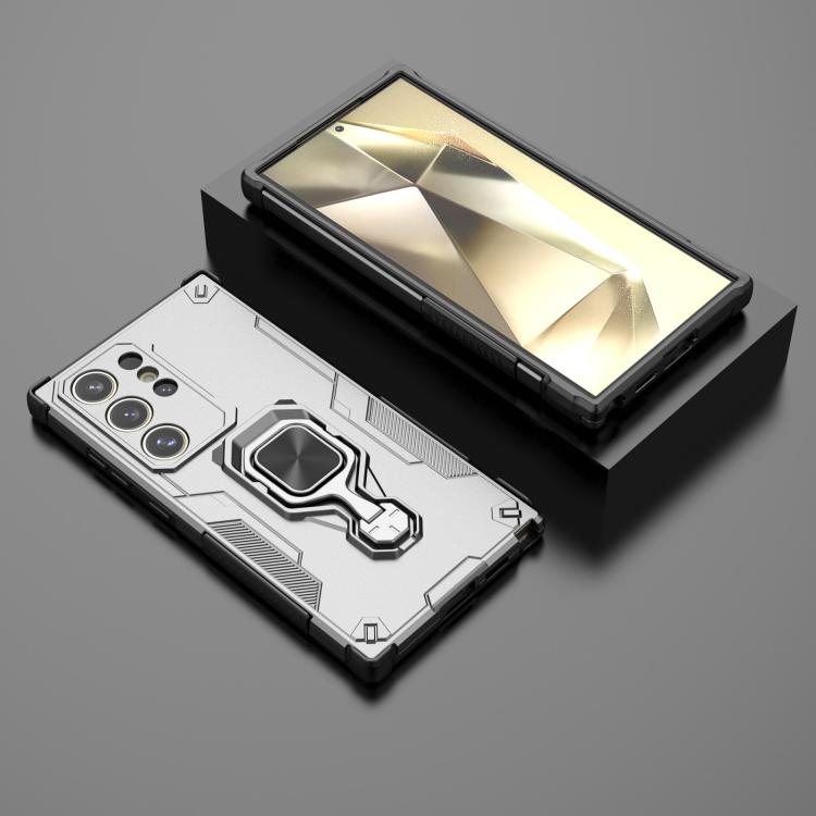 For Samsung Galaxy S24 Ultra 5G Metal Kickstand TPU Hybrid PC Phone Case