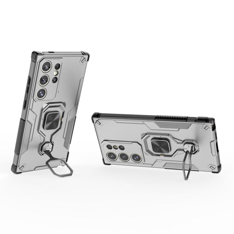 For Samsung Galaxy S24 Ultra 5G Metal Kickstand TPU Hybrid PC Phone Case