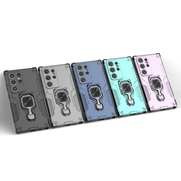 For Samsung Galaxy S24 Ultra 5G Metal Kickstand TPU Hybrid PC Phone Case