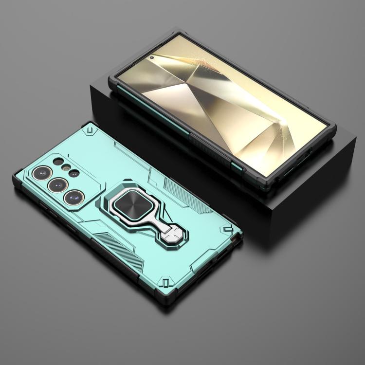 For Samsung Galaxy S24 Ultra 5G Metal Kickstand TPU Hybrid PC Phone Case