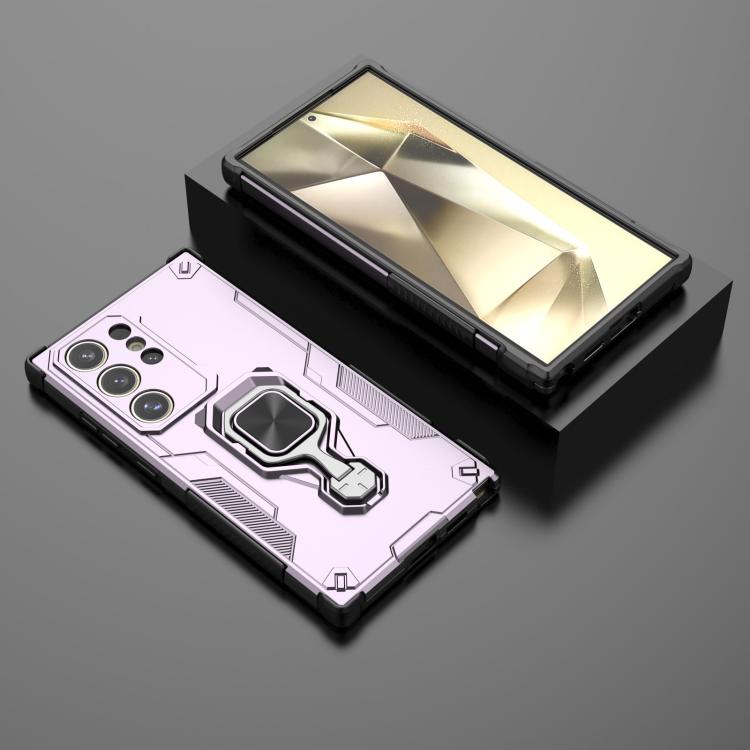 For Samsung Galaxy S24 Ultra 5G Metal Kickstand TPU Hybrid PC Phone Case