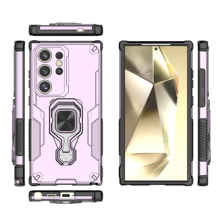 For Samsung Galaxy S24 Ultra 5G Metal Kickstand TPU Hybrid PC Phone Case