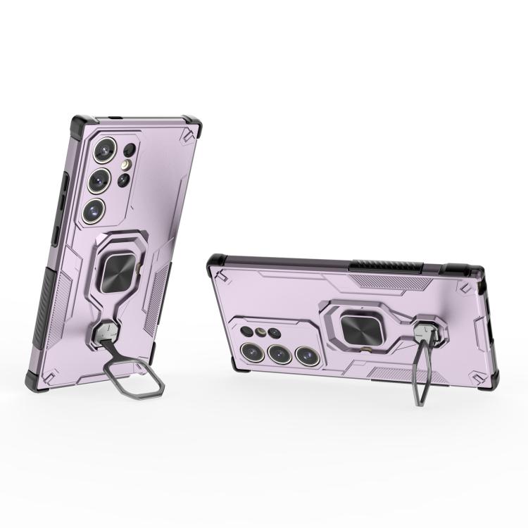 For Samsung Galaxy S24 Ultra 5G Metal Kickstand TPU Hybrid PC Phone Case