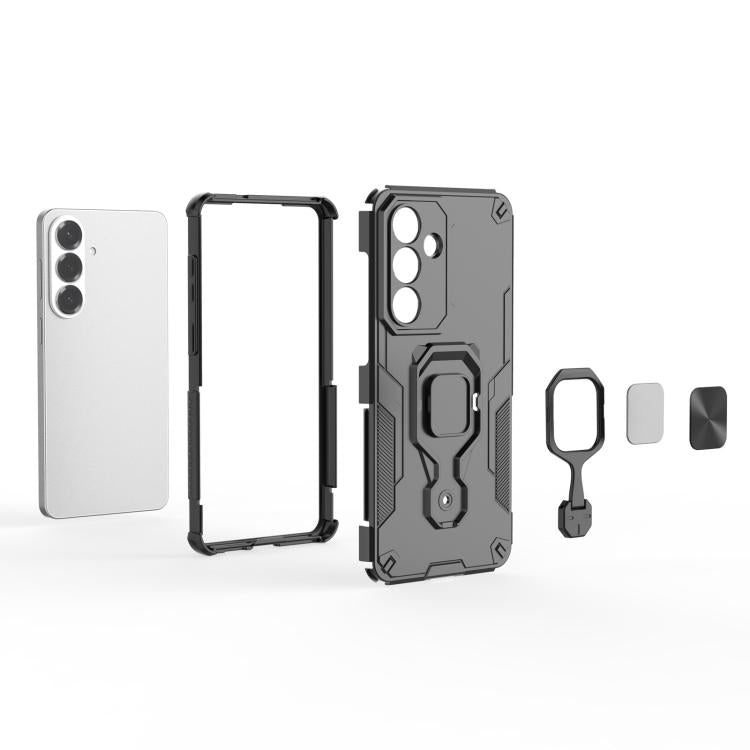 For Samsung Galaxy S26+ 5G Metal Kickstand TPU Hybrid PC Phone Case