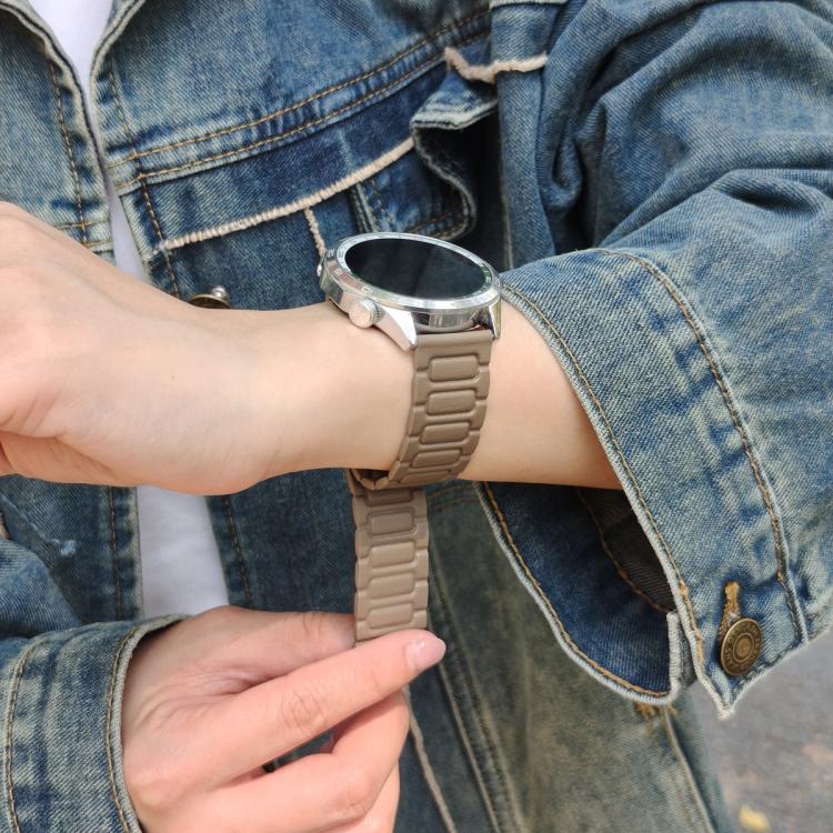 20mm I-shaped Three-piece Leather Magnetic Watch Band