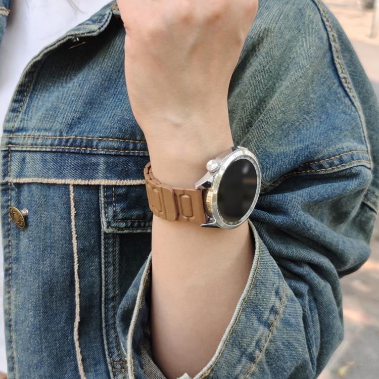 20mm I-shaped Three-piece Leather Magnetic Watch Band