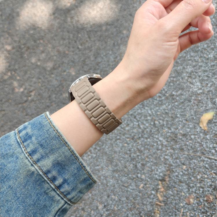 22mm I-shaped Three-piece Leather Magnetic Watch Band