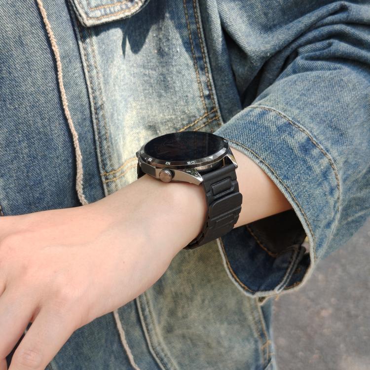 22mm I-shaped Three-piece Leather Magnetic Watch Band