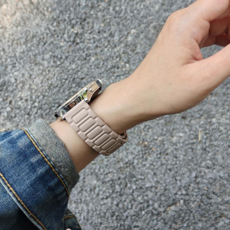 22mm I-shaped Three-piece Leather Magnetic Watch Band