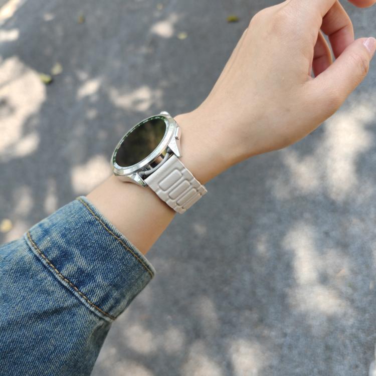 22mm I-shaped Three-piece Leather Magnetic Watch Band