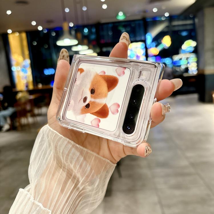 For Huawei Pura X Pearlescent Shell Texture Heart Pattern Phone Case with Bracelet