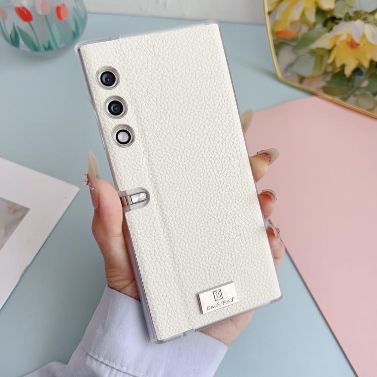 For Honor V Purse Transparent Edge Litchi Texture Phone Case