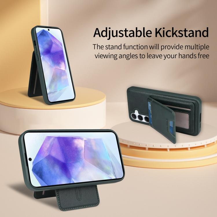 For Samsung Galaxy A55 5G BETOPNICE Vertical Flip Detachable MagSafe Wallet Phone Case