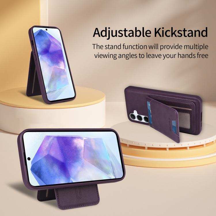 For Samsung Galaxy A55 5G BETOPNICE Vertical Flip Detachable MagSafe Wallet Phone Case