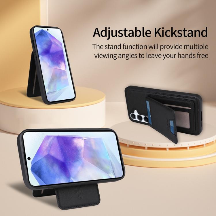 For Samsung Galaxy A55 5G BETOPNICE Vertical Flip Detachable MagSafe Wallet Phone Case