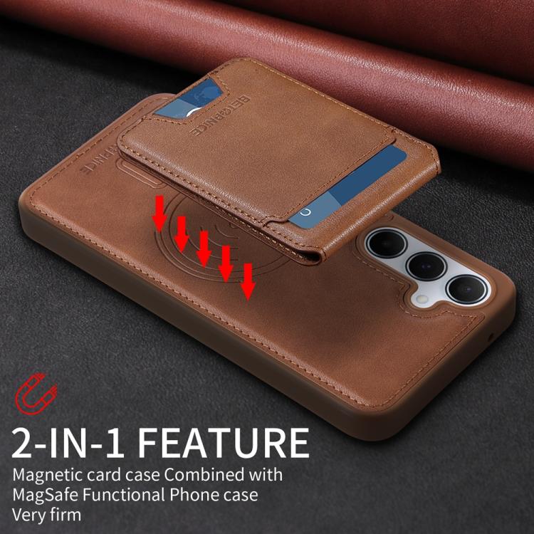 For Samsung Galaxy A55 5G BETOPNICE Vertical Flip Detachable MagSafe Wallet Phone Case