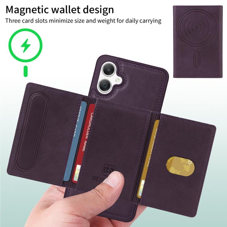 For Samsung Galaxy A06 4G BETOPNICE Horizontal Flip Detachable MagSafe Wallet Phone Case