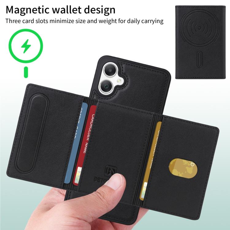 For Samsung Galaxy A06 4G BETOPNICE Horizontal Flip Detachable MagSafe Wallet Phone Case