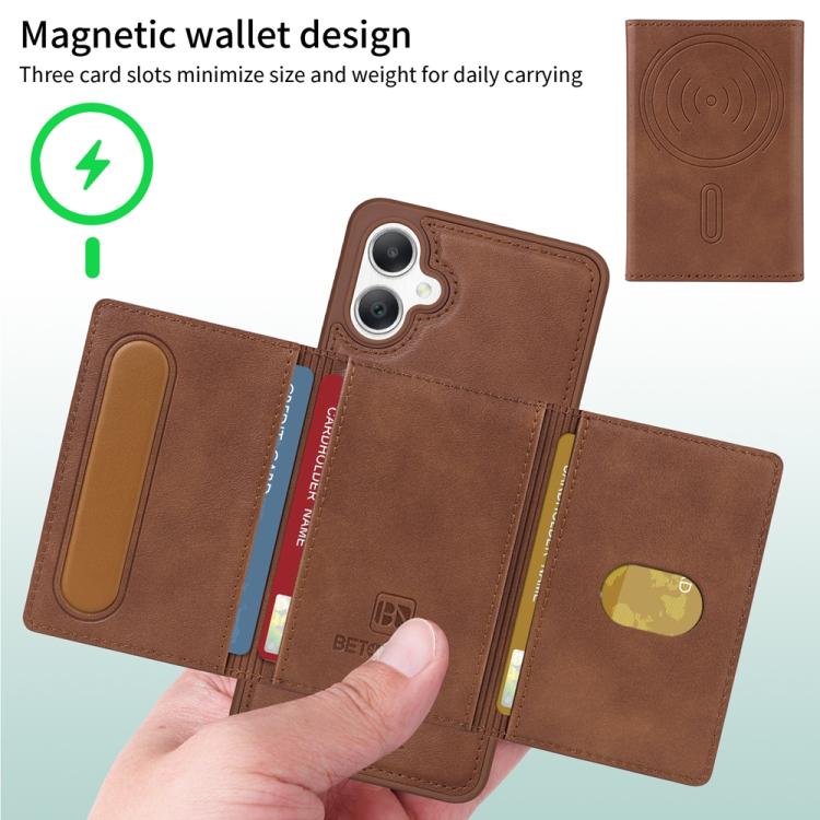 For Samsung Galaxy A06 4G BETOPNICE Horizontal Flip Detachable MagSafe Wallet Phone Case