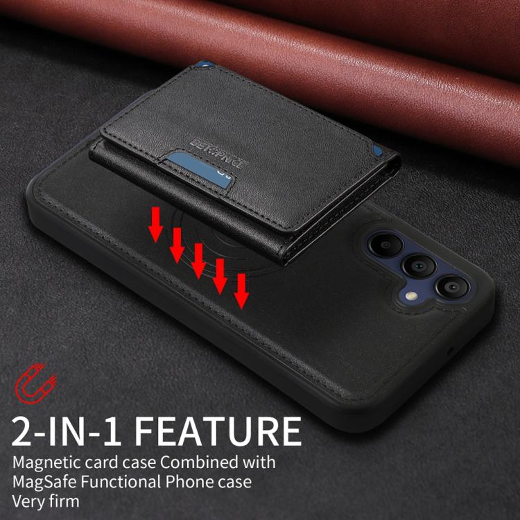 For Samsung Galaxy A15 5G BETOPNICE Horizontal Flip Detachable MagSafe Wallet Phone Case
