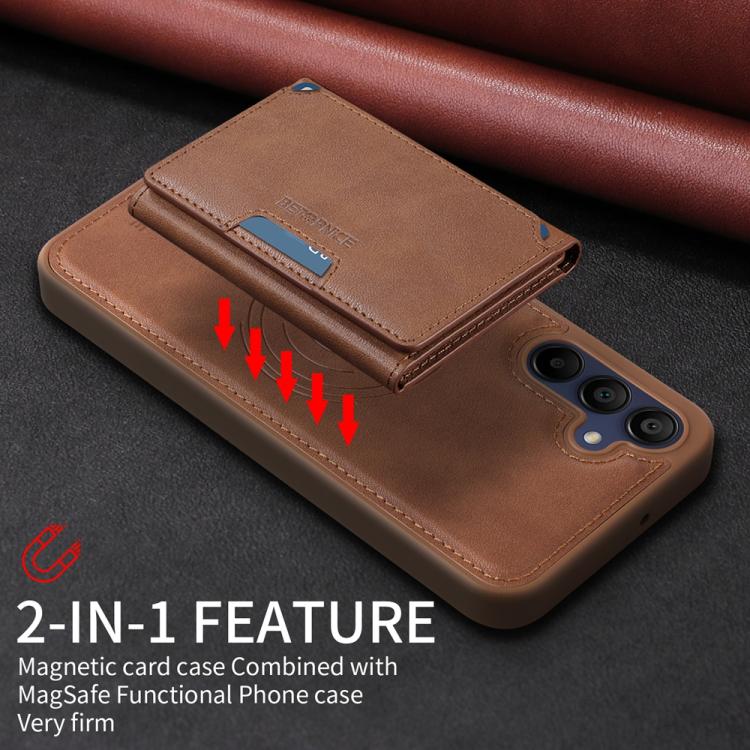 For Samsung Galaxy A15 5G BETOPNICE Horizontal Flip Detachable MagSafe Wallet Phone Case