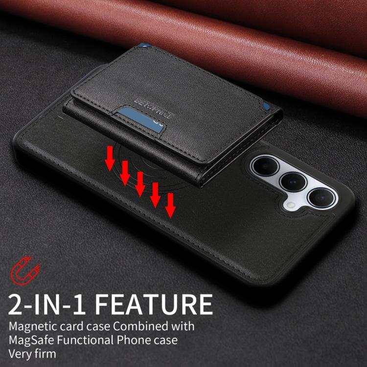 For Samsung Galaxy A55 5G BETOPNICE Horizontal Flip Detachable MagSafe Wallet Phone Case