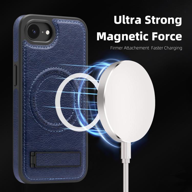 For iPhone 17e / 16e Multi-function Holder MagSafe PU Phone Case