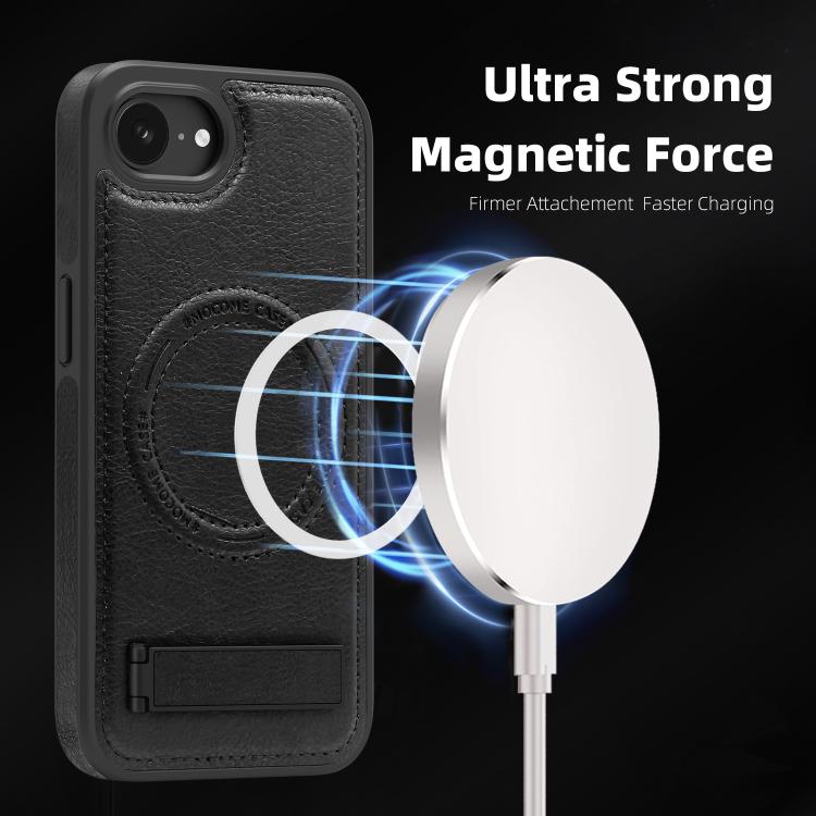 For iPhone 17e / 16e Multi-function Holder MagSafe PU Phone Case