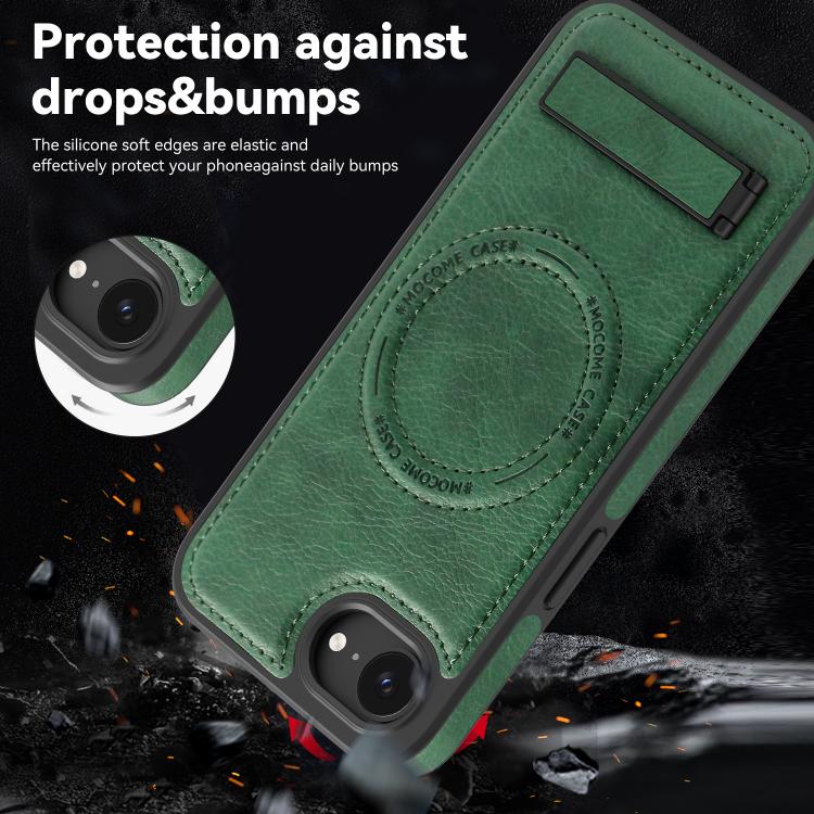 For iPhone 17e / 16e Multi-function Holder MagSafe PU Phone Case