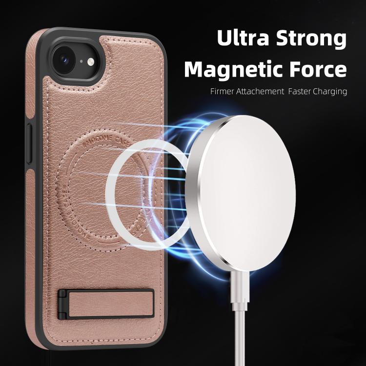 For iPhone 17e / 16e Multi-function Holder MagSafe PU Phone Case