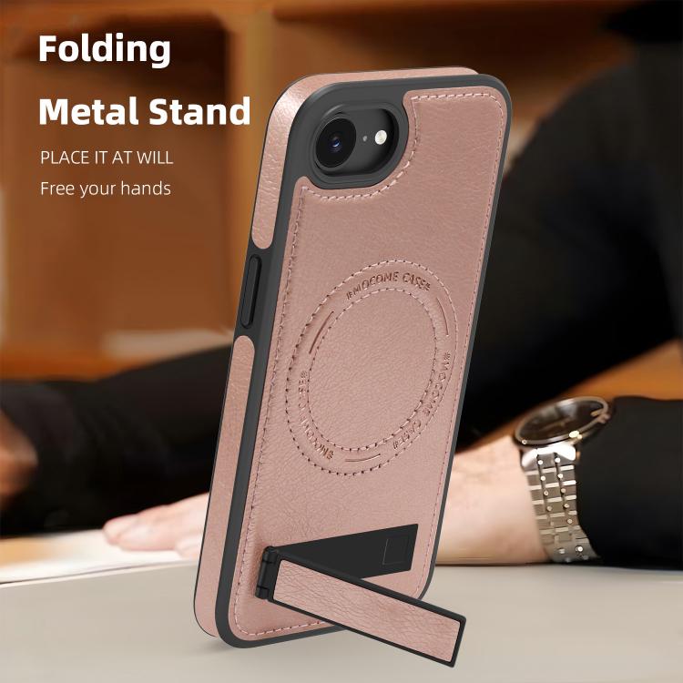 For iPhone 17e / 16e Multi-function Holder MagSafe PU Phone Case