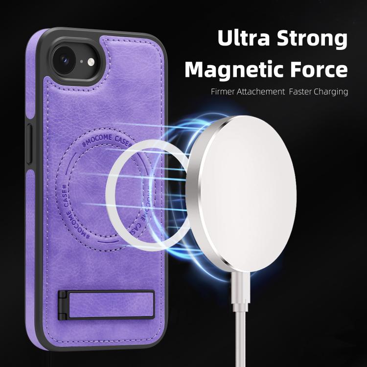 For iPhone 17e / 16e Multi-function Holder MagSafe PU Phone Case